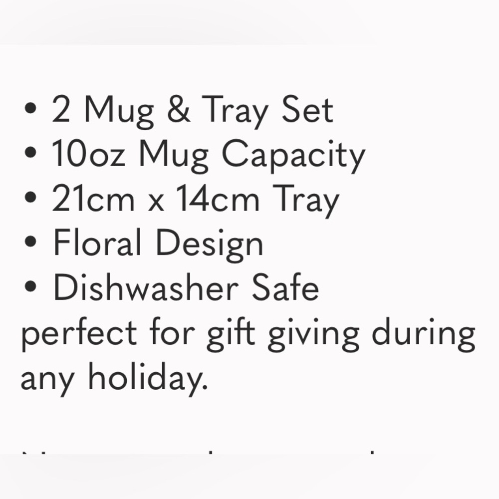 Portmeirion Botanic Garden By Pimpernel 2 Mugs & Tray Set Floral Design NEW - Picture 3 of 5